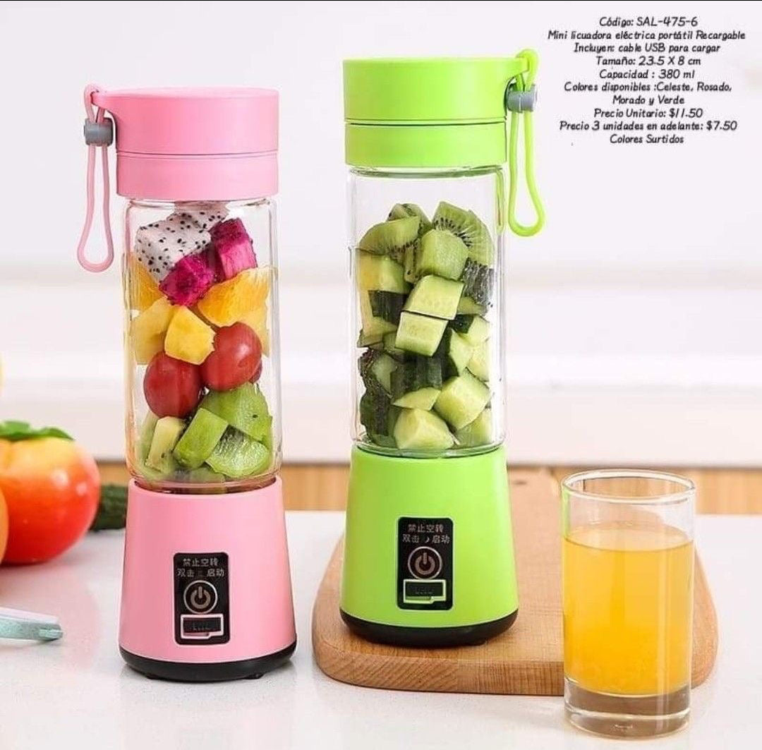 Licuadora Portátil USB Premium: Tus Batidos Frescos Donde Sea y Cuando Sea.
